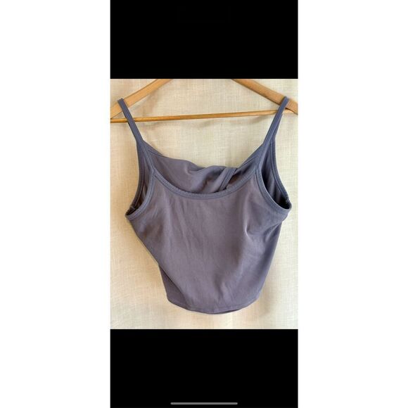 Athleta Twist Back Ribbed Crop Tank Womens 1X Purple Stretch Athleisure Workout - Picture 5 of 10